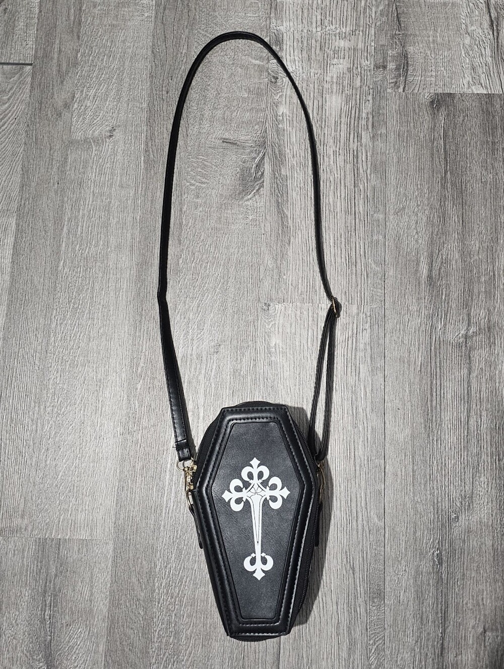 Gothic Coffin Crossbody Bag Black Cross Coffin Purse Alternative Emo Punk Y2K